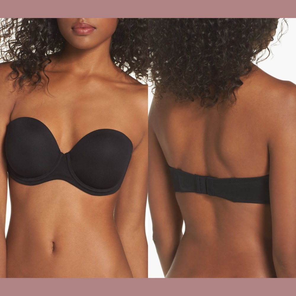 NWT $76 Wacoal [ 38H US ] Red Carpet Convertible Strapless Bra in‎ Black T2083